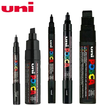 5 шт./компл. UNI Posca Paint Pen Смешанная маркировка 5 размеров Каждая с 1 ручкой PC-1M/3M/5M/8K/17K Живопись POP Плакат Рекламная ручка