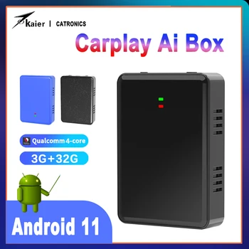 Catronics Carplay Ai Box Беспроводная Автомобильная игра Android 11 Android Автоматический Мультимедийный плеер 3 + 32G Аудионавигация Apple Carplay