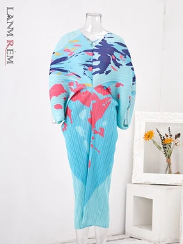 LANMREM/ Плиссированное платье с длинными рукавами 