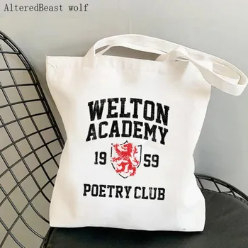 Женская сумка для покупок, Холщовая сумка-тоут Welton Academy, Общество мертвых поэтов, Холщовая сумка-тоут Harajuku, Холщовая сумка-тоут для покупок, женская сумка-тоут